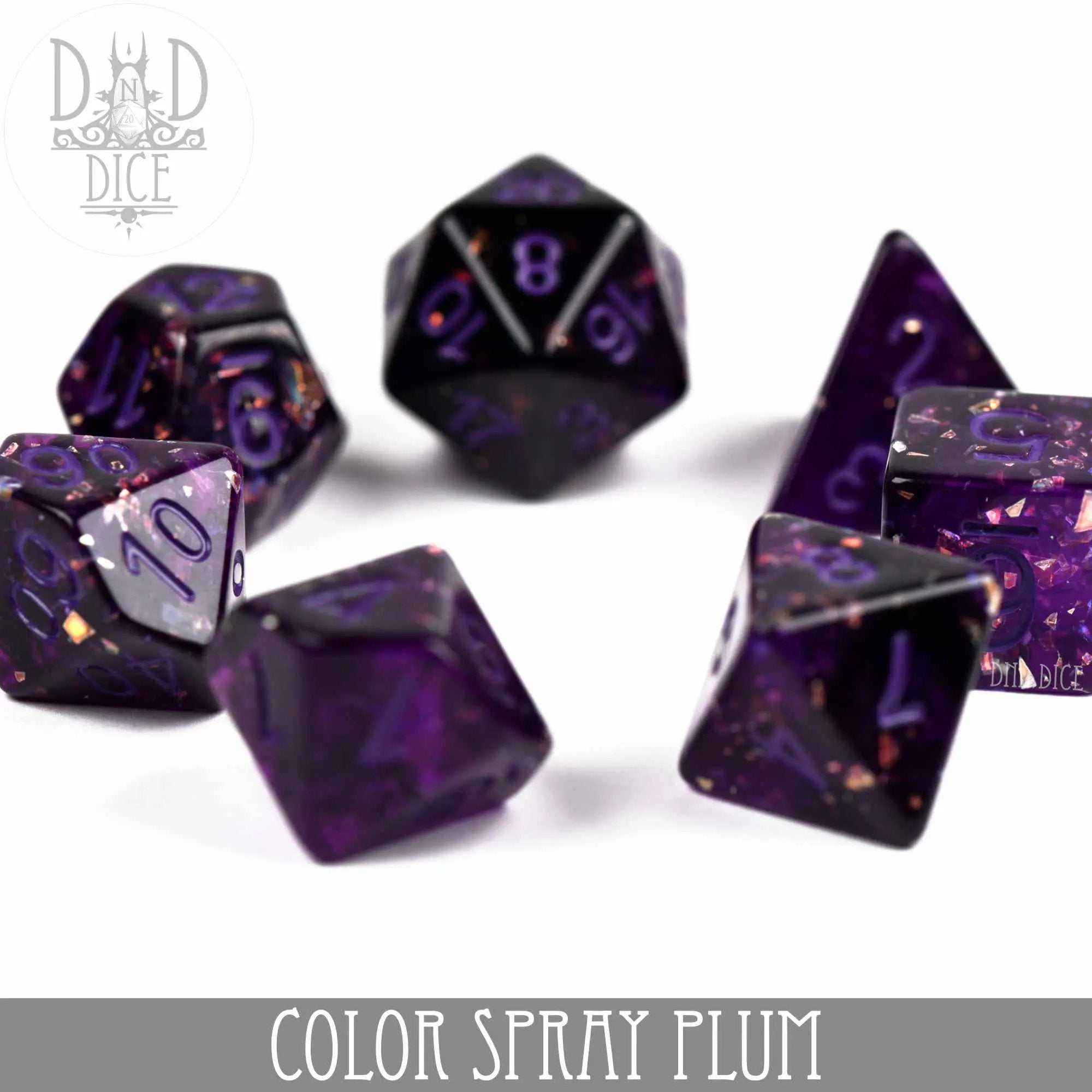 Color Spray Plum Dice Set by DNDDICE.COM