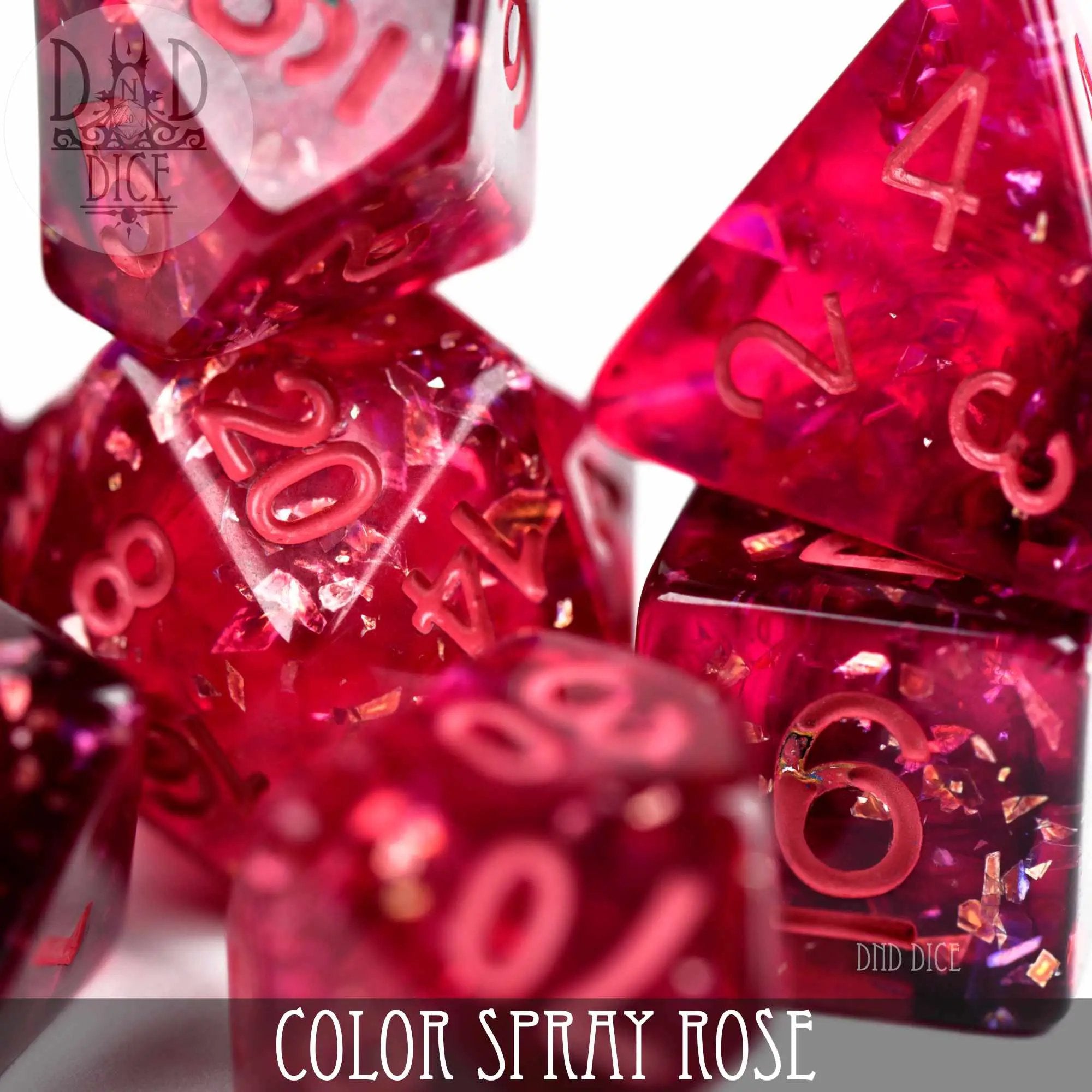 Color Spray Rose Dice Set by DNDDICE.COM