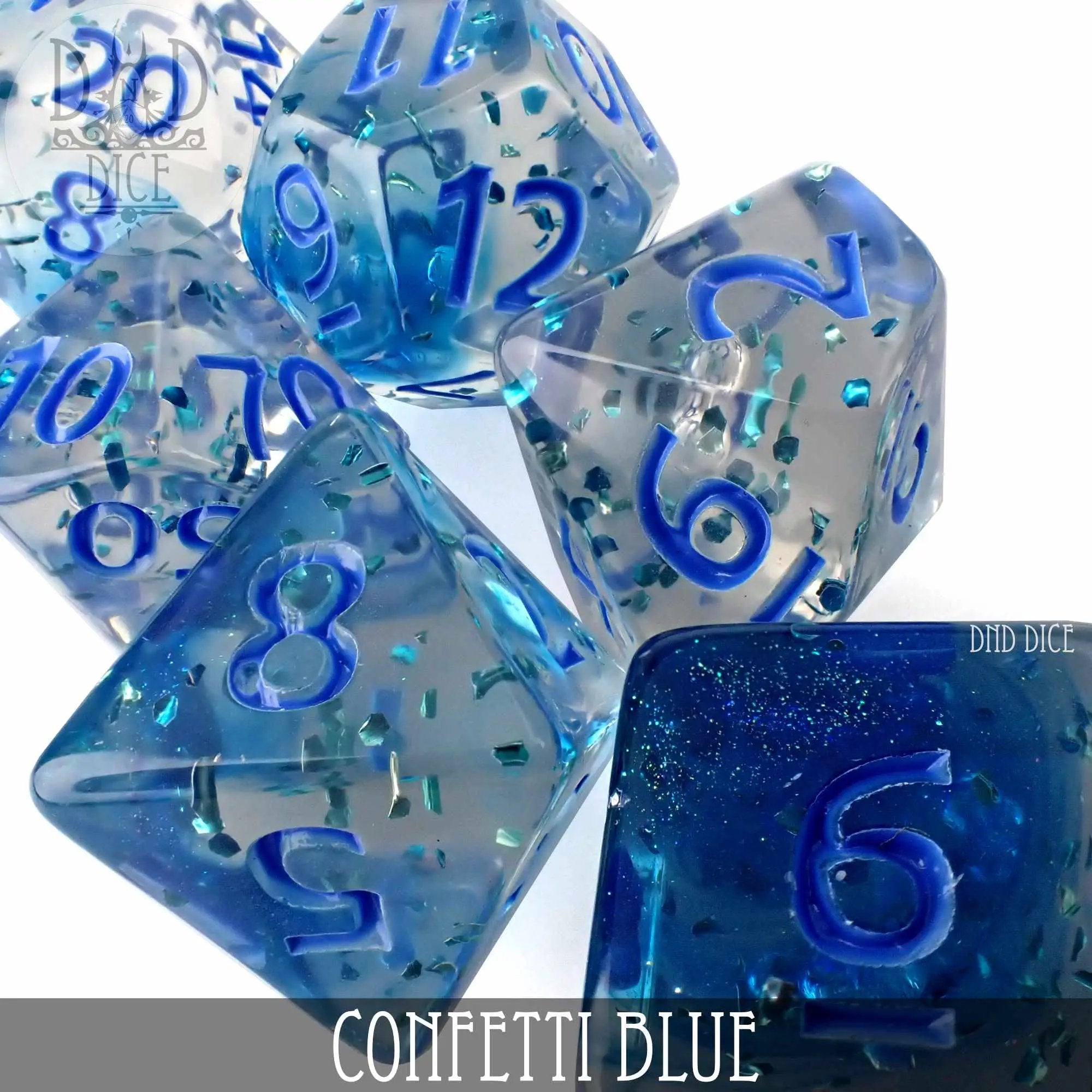 Confetti Blue Dice Set by DNDDICE.COM