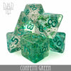 Confetti Green Dice Set by DNDDICE.COM