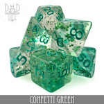 Confetti Green Dice Set by DNDDICE.COM