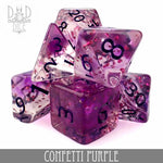Confetti Purple Dice Set by DNDDICE.COM