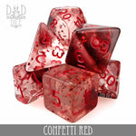 Confetti Red Dice Set by DNDDICE.COM