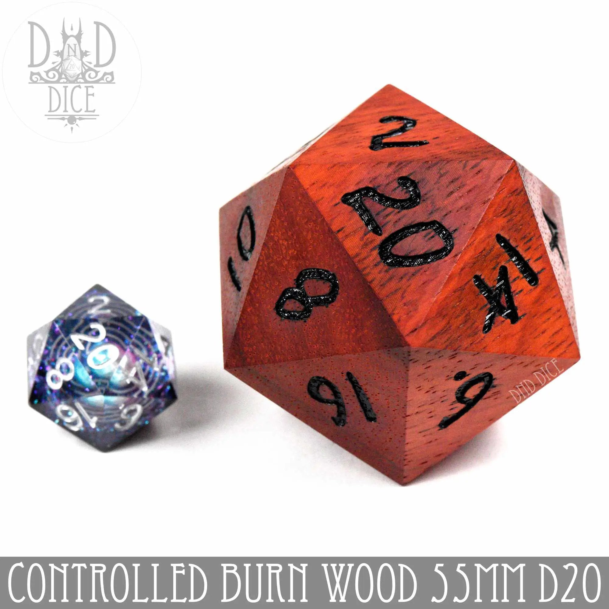 Controlled Burn Wood 50mm D20 (Gift Box) by DNDDICE.COM