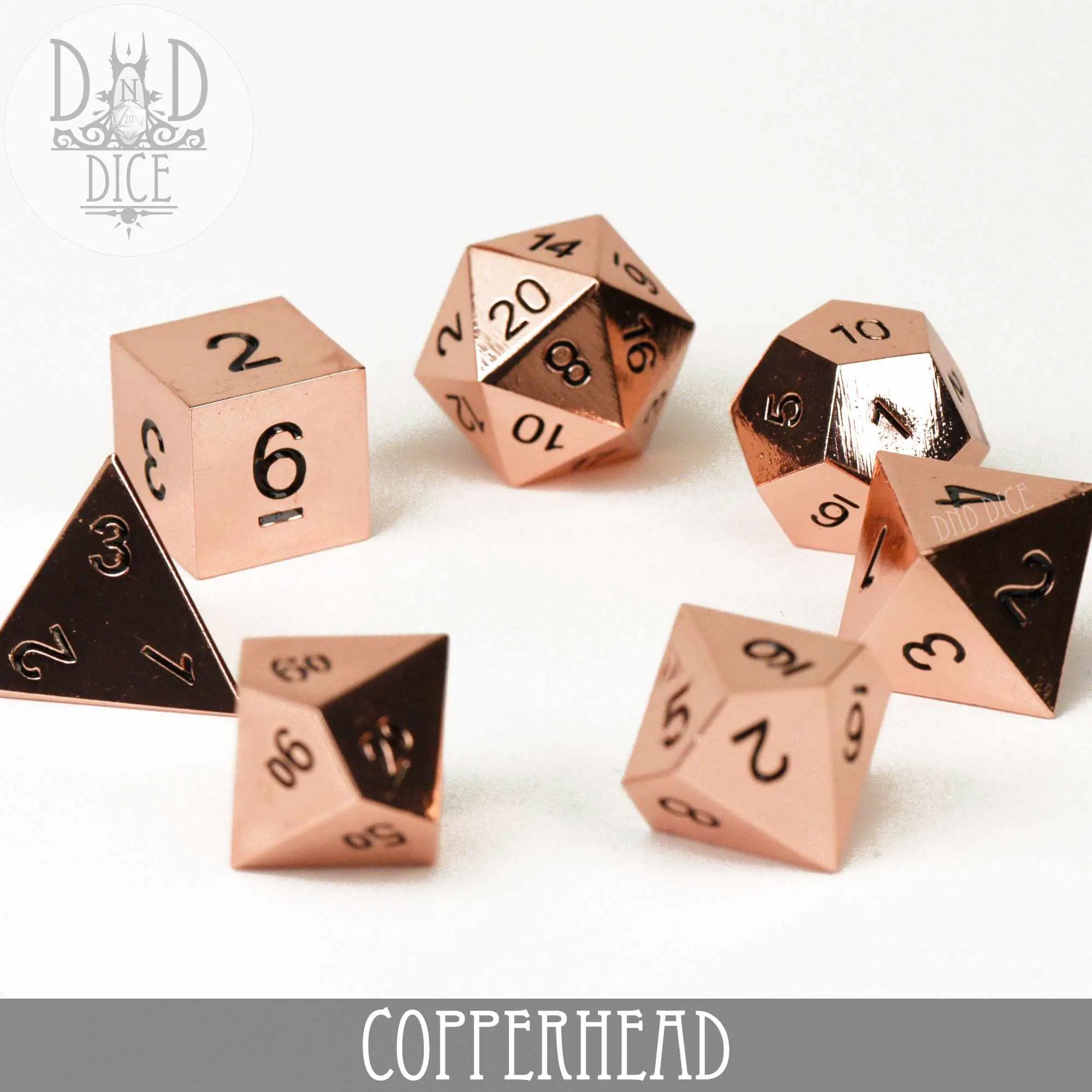 Copperhead Metal Dice Set by DNDDICE.COM