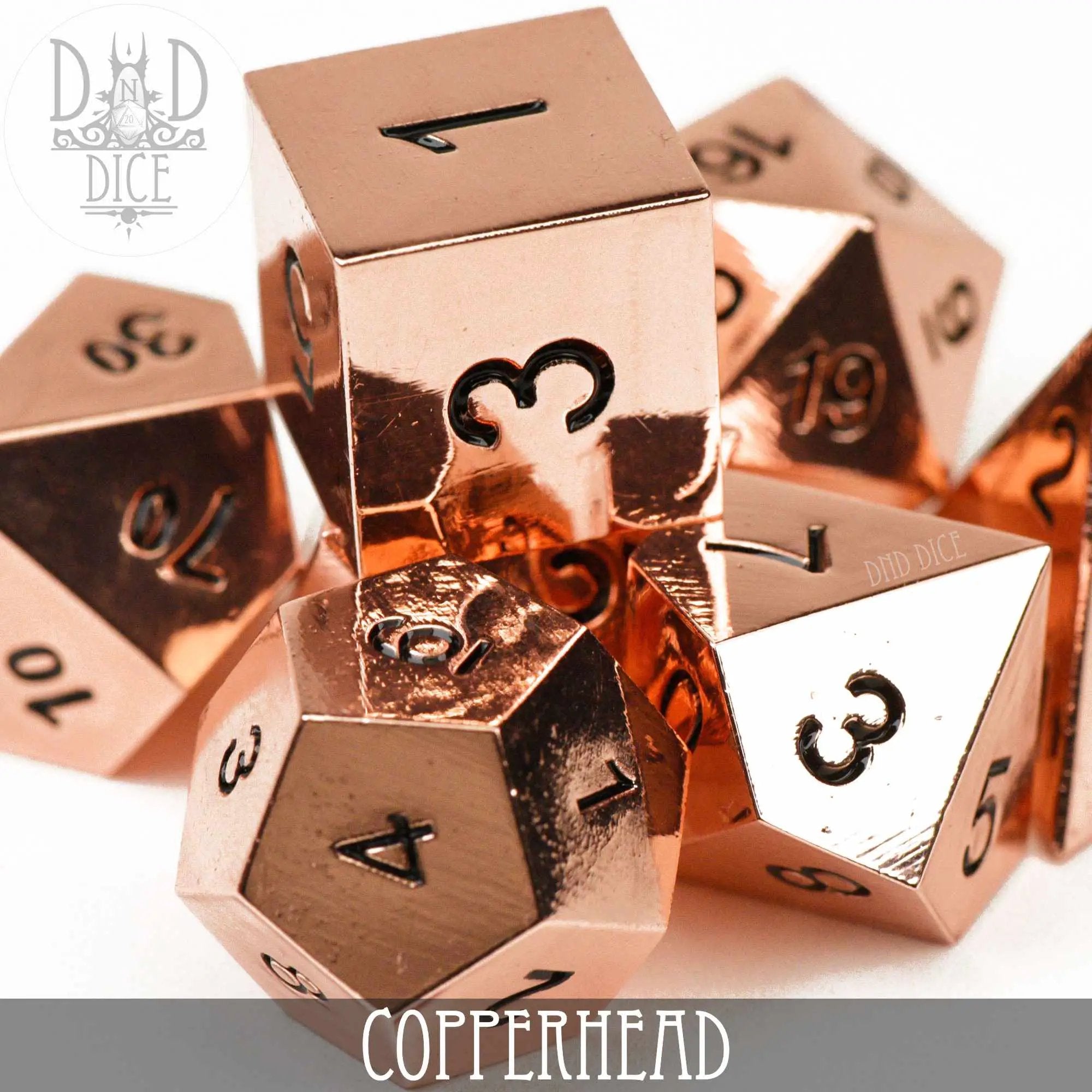 Copperhead Metal Dice Set by DNDDICE.COM