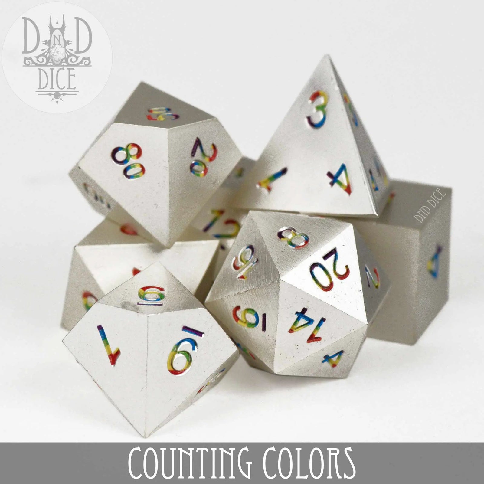 Counting Colors Metal Dice Set by DNDDICE.COM
