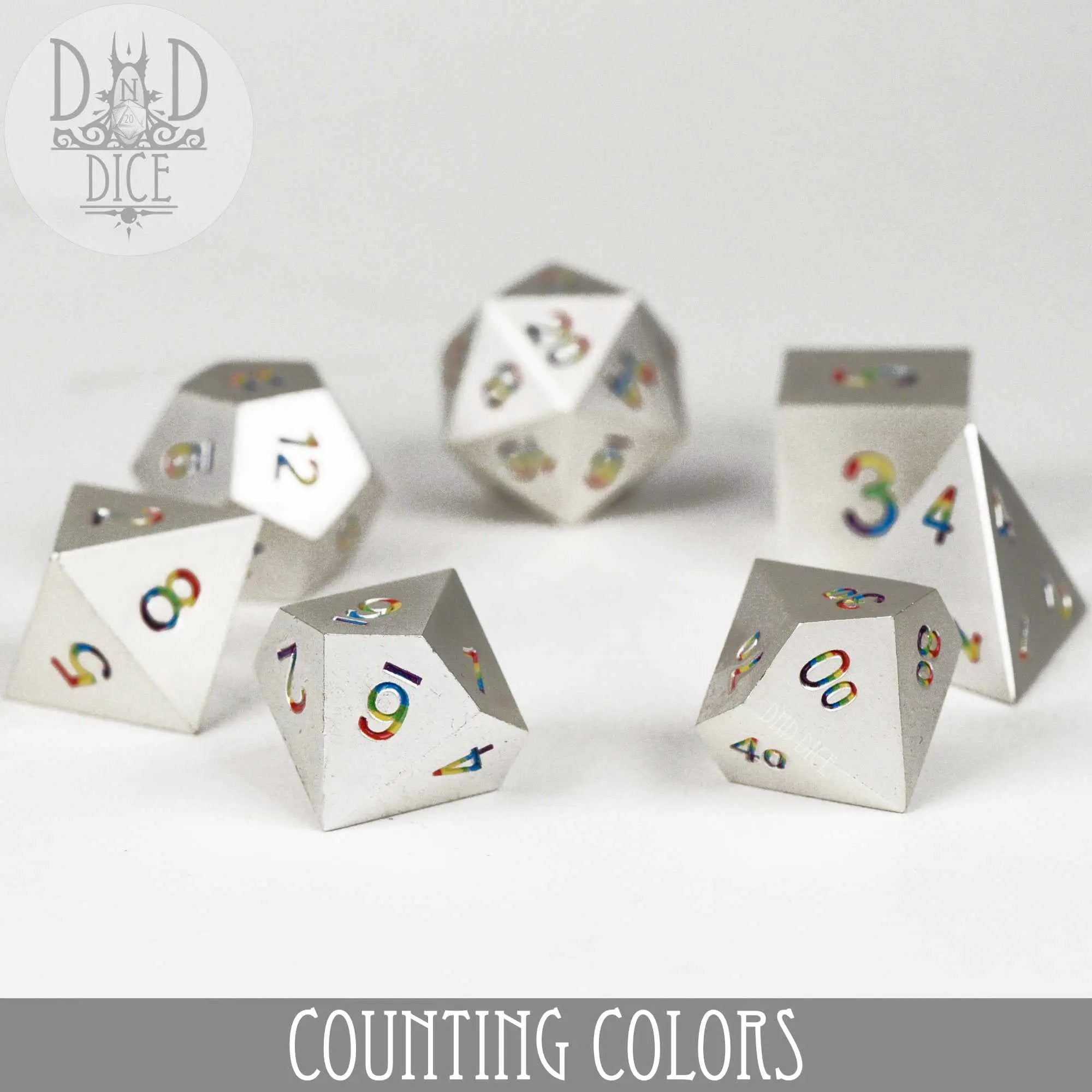 Counting Colors Metal Dice Set by DNDDICE.COM