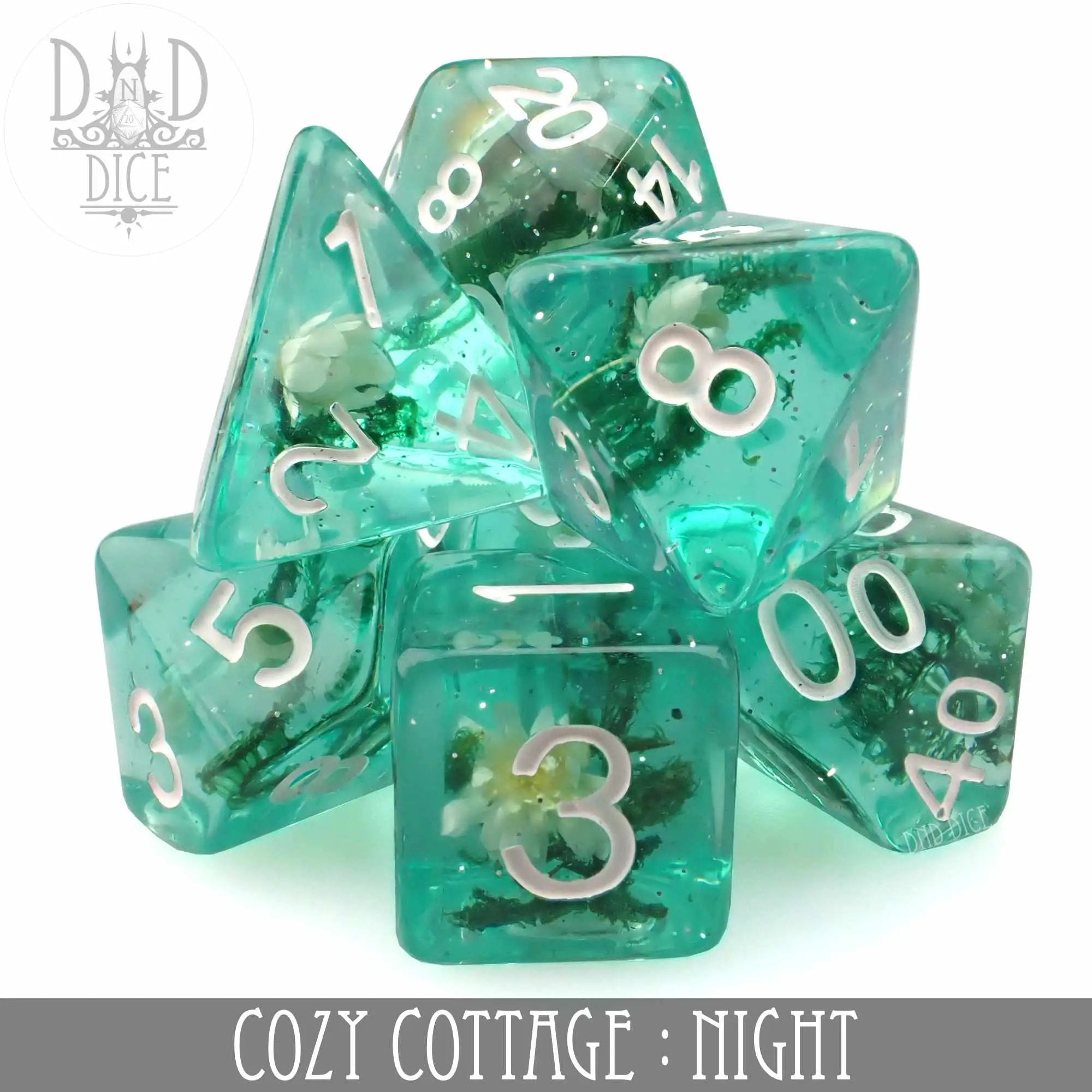 Cozy Cottage Night Dice Set by DNDDICE.COM