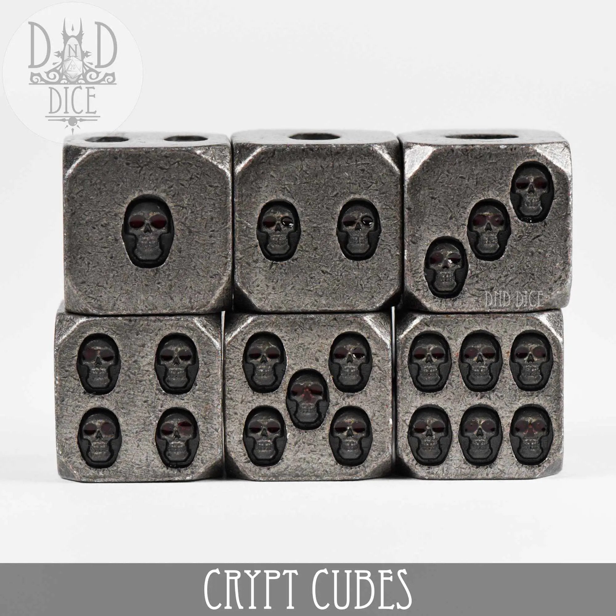 Crypt Cubes 6D6 Metal Dice Set by DNDDICE.COM