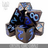 Crystal Core Cobalt Metal Dice Set by DNDDICE.COM
