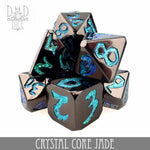 Crystal Core Jade Metal Dice Set by DNDDICE.COM