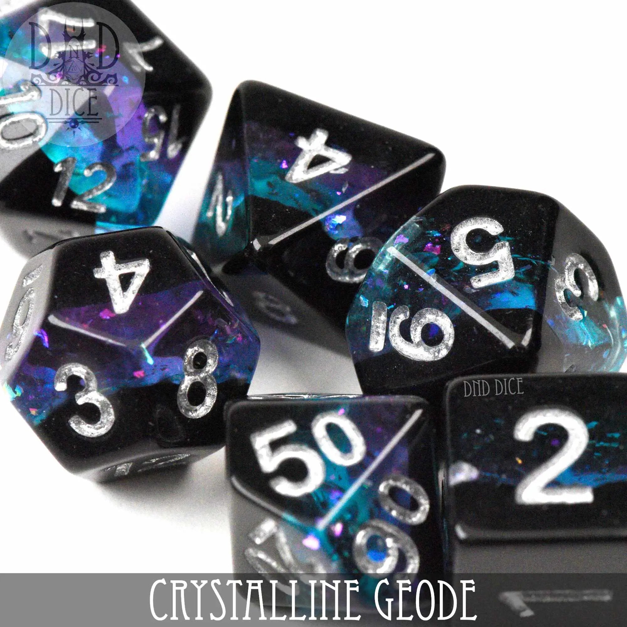 Crystalline Geode Dice Set by DNDDICE.COM