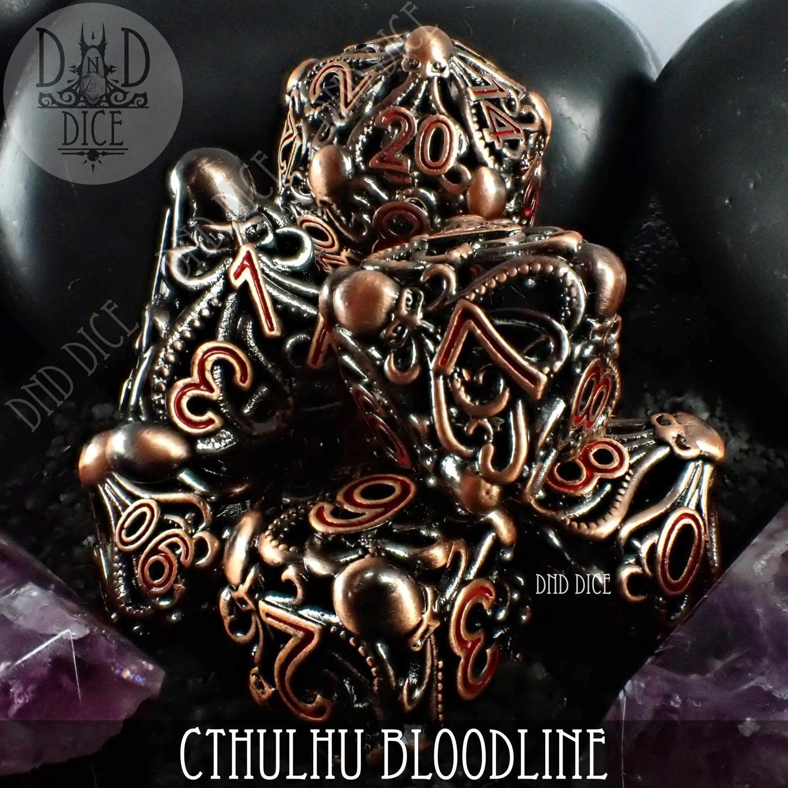 Cthulhu Bloodline Metal Dice Set (Gift Box) by DNDDICE.COM
