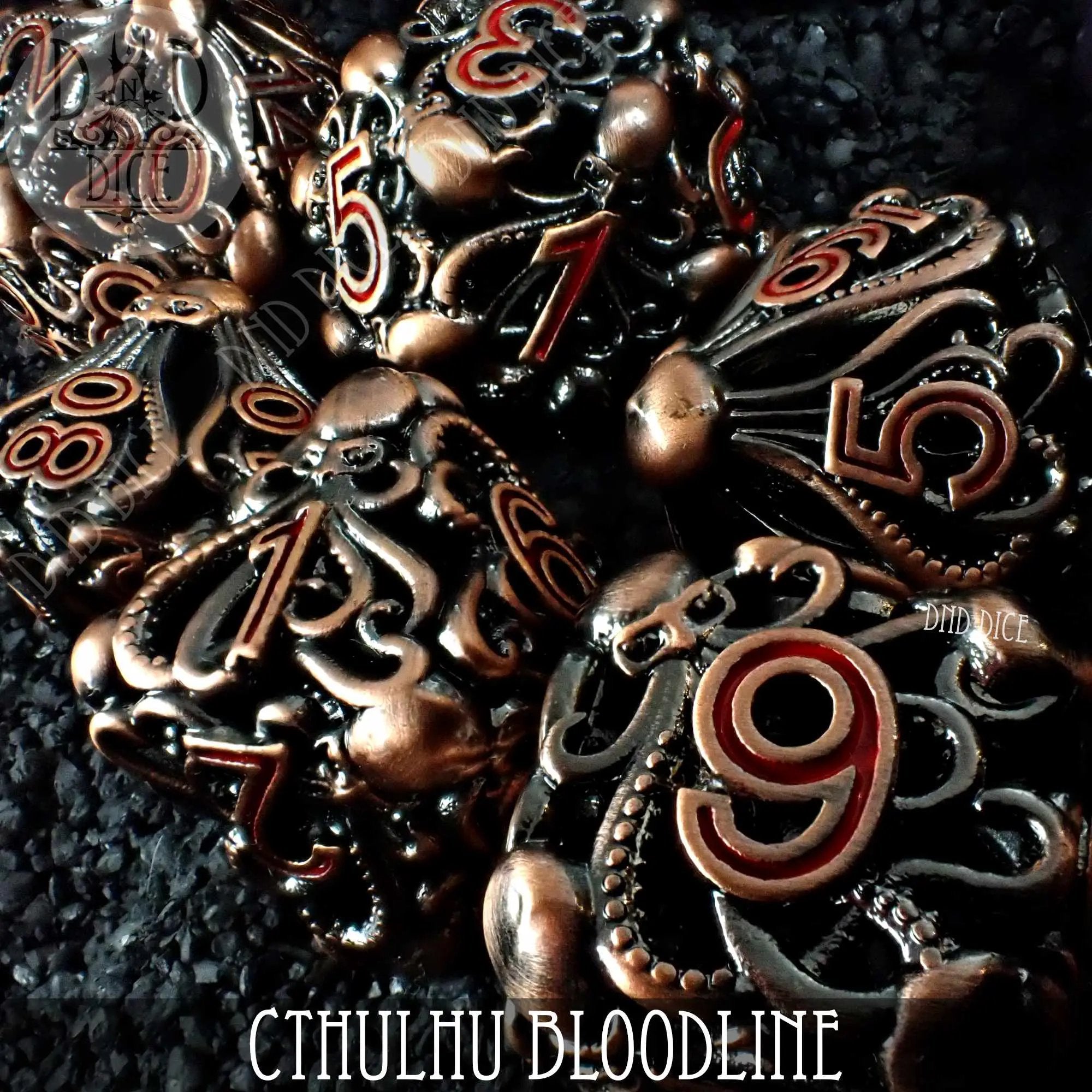 Cthulhu Bloodline Metal Dice Set (Gift Box) by DNDDICE.COM