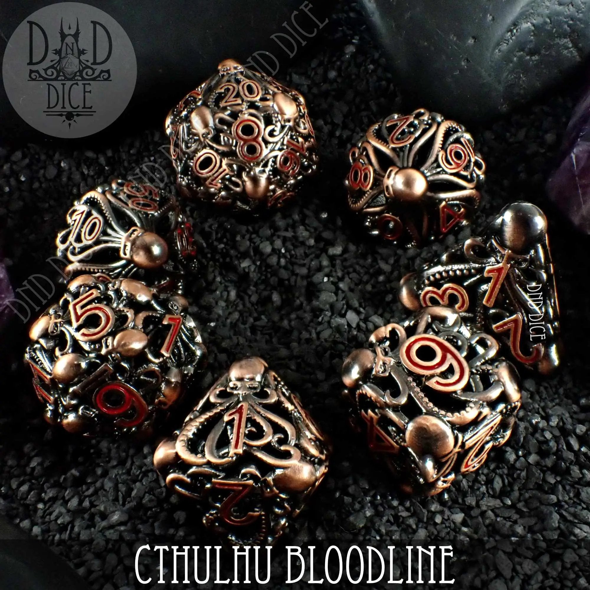 Cthulhu Bloodline Metal Dice Set (Gift Box) by DNDDICE.COM