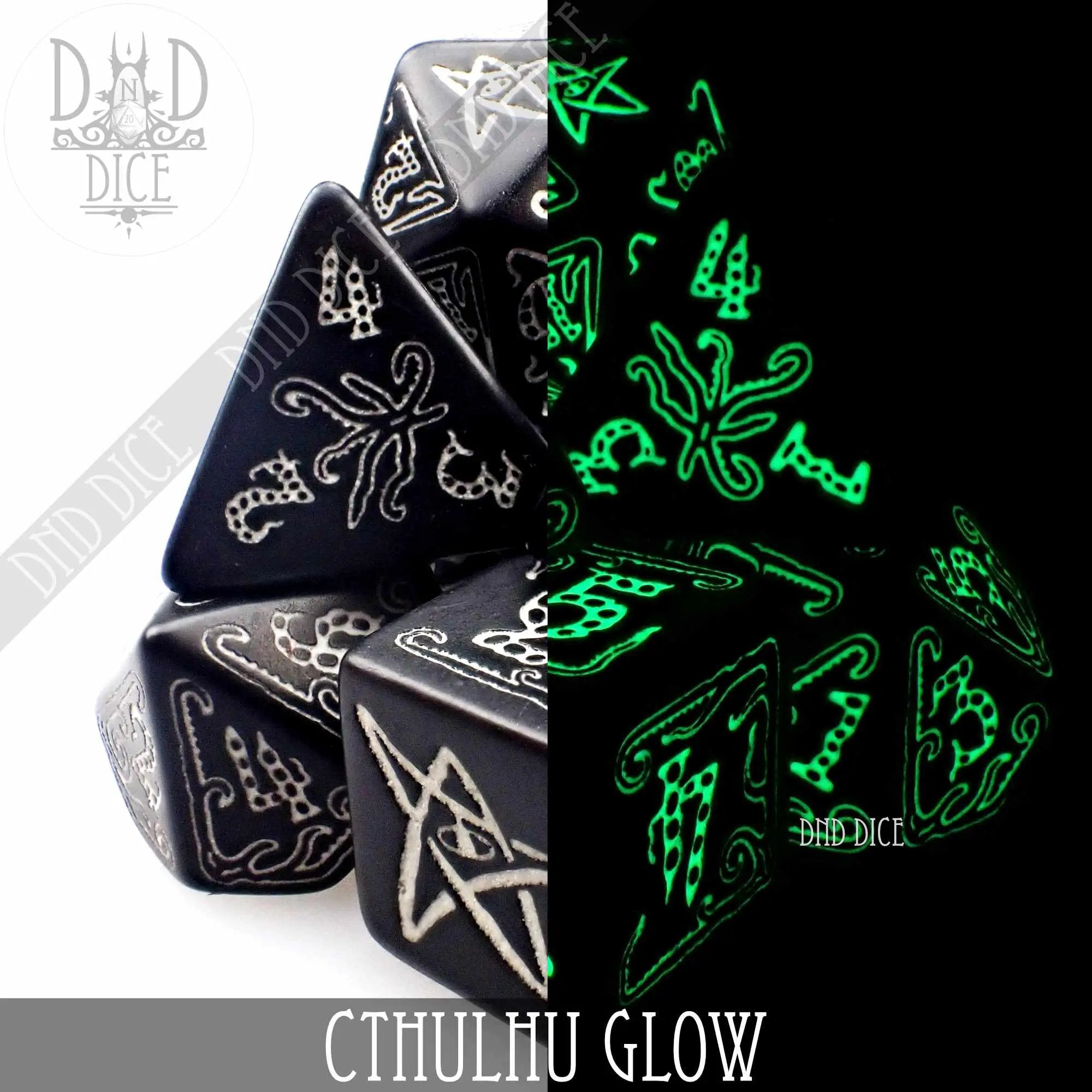 Call of Cthulhu Glow in the Dark Dice Set by DNDDICE.COM