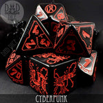 CyberPunk Blood over Chrome Dice Set by DNDDICE.COM