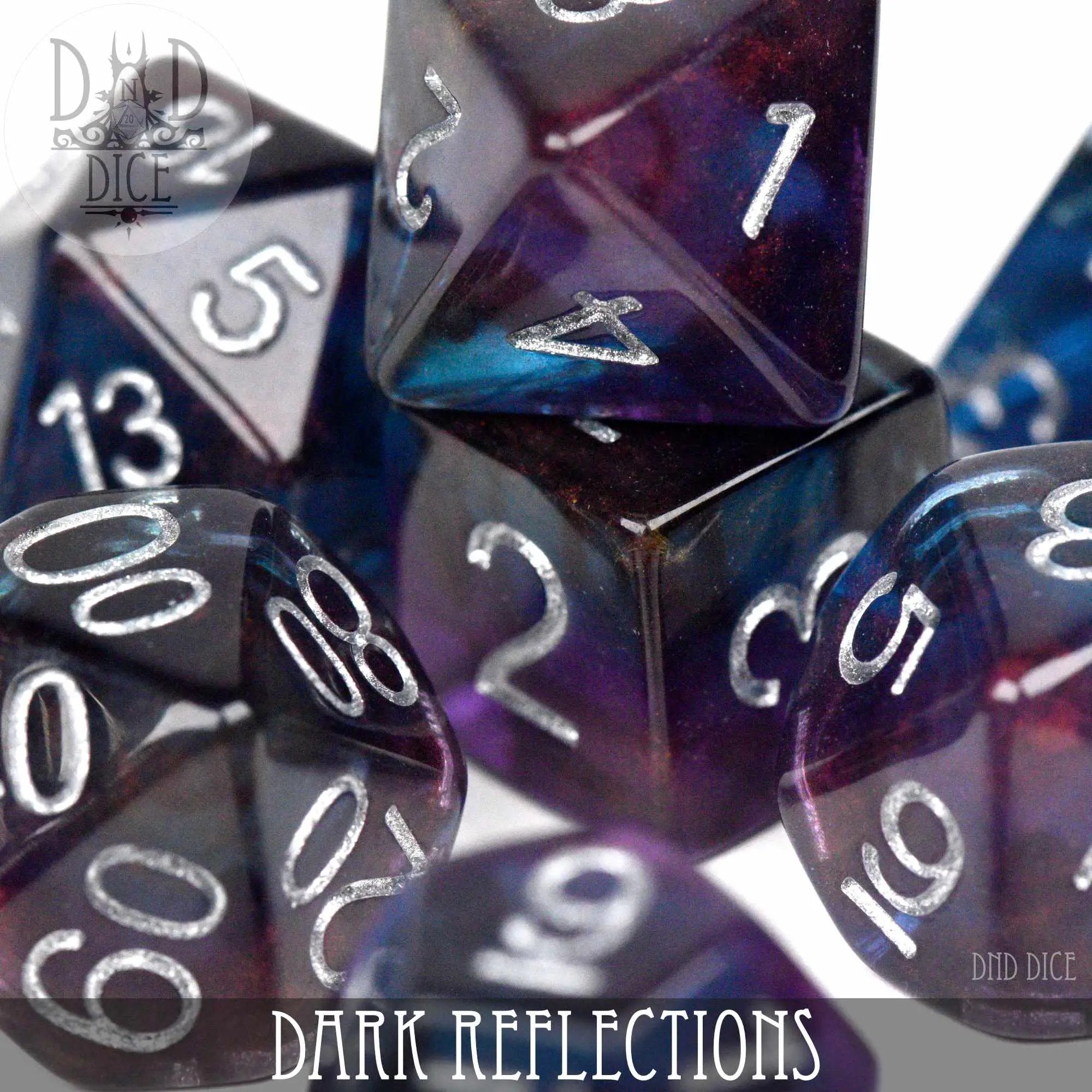 Dark Reflections Dice Set by DNDDICE.COM