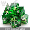 Day of the Dead - Verde Handmade Dice Set by DNDDICE.COM