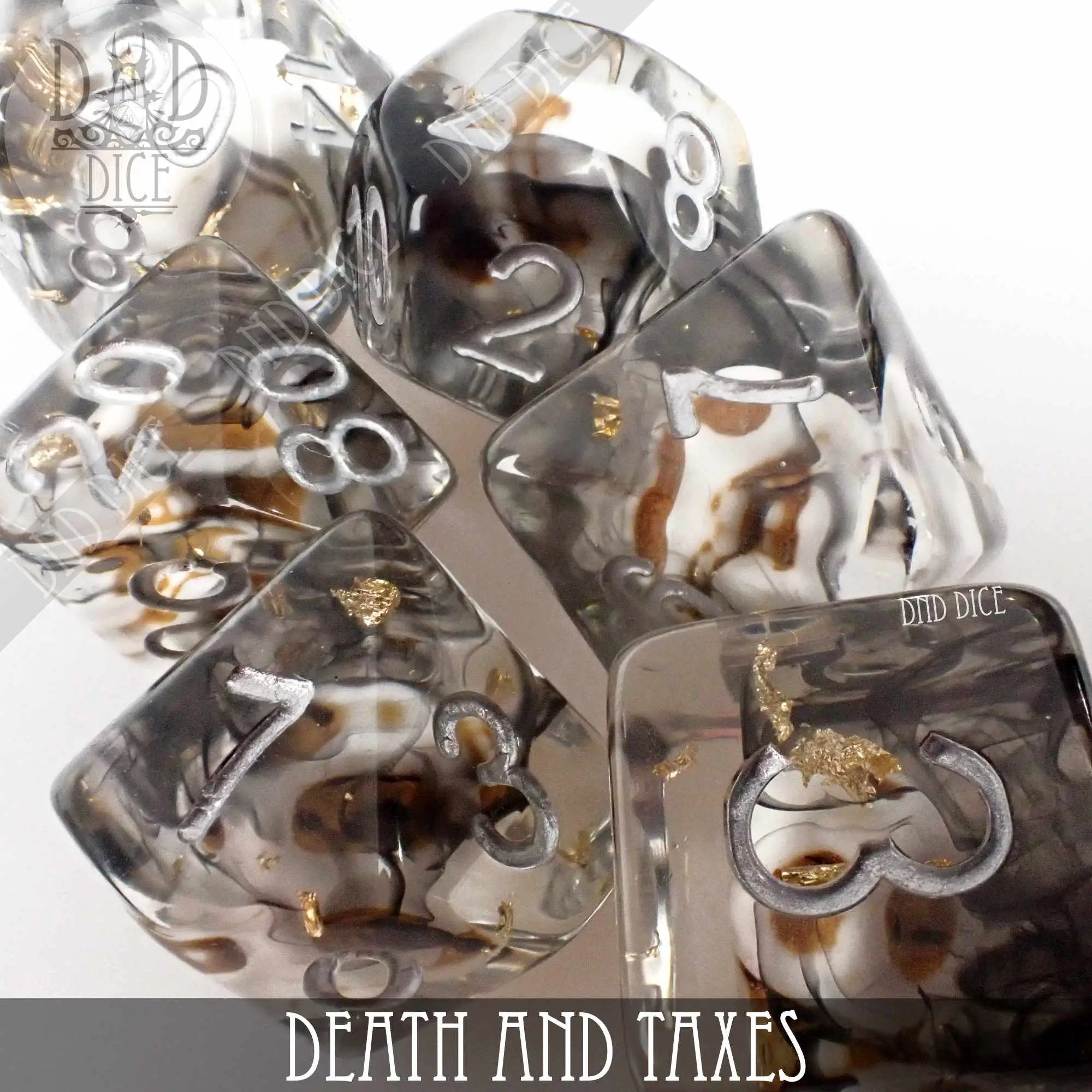 Death and Taxes Dice Set by DNDDICE.COM