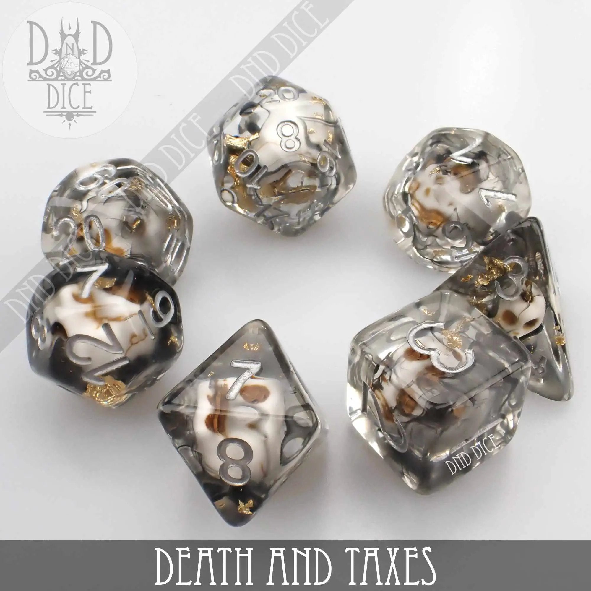 Death and Taxes Dice Set by DNDDICE.COM