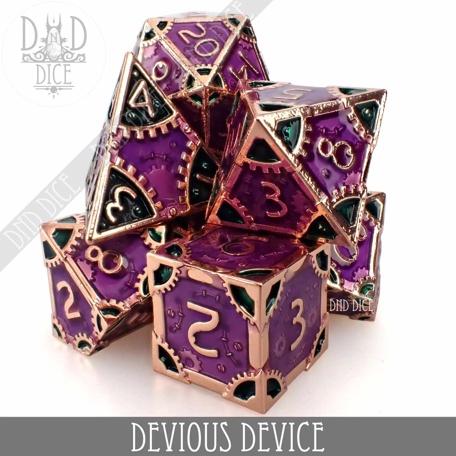 Devious Device Metal Dice Set by DNDDICE.COM