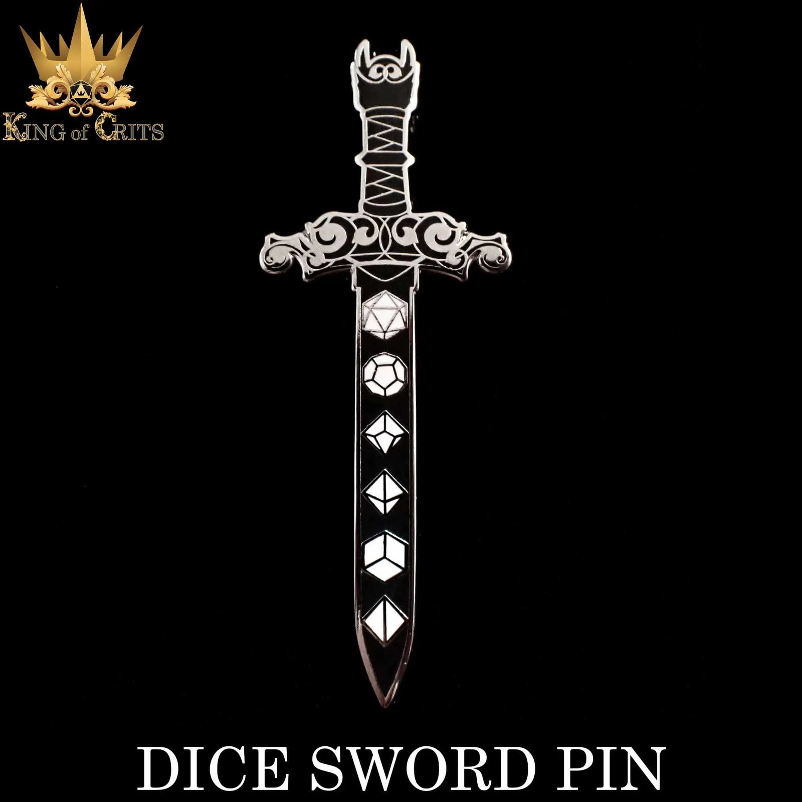 Dice Sword Enamel Pin by DNDDICE.COM