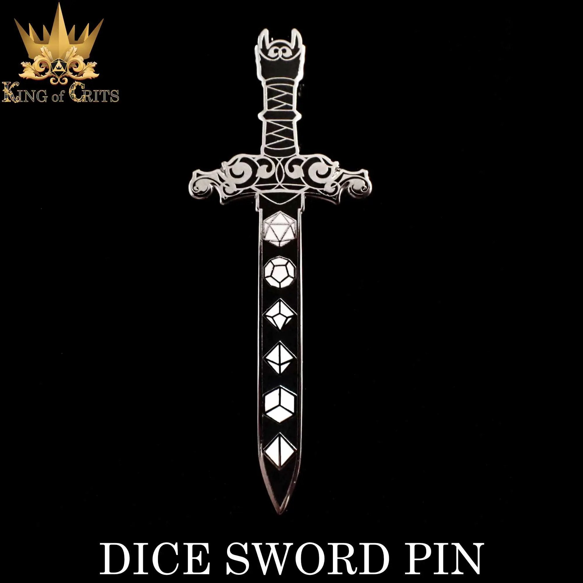 Dice Sword Enamel Pin by DNDDICE.COM