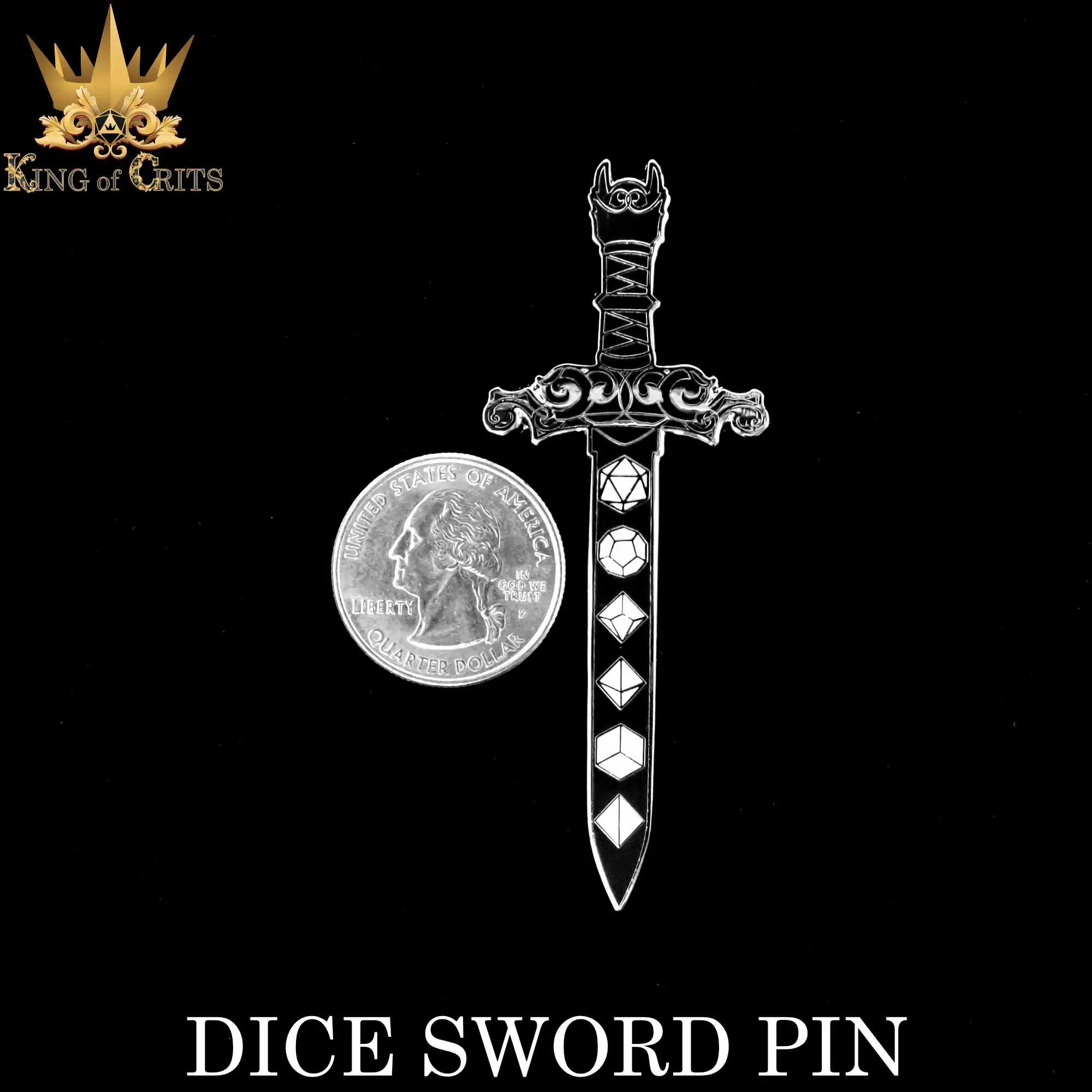 Dice Sword Enamel Pin by DNDDICE.COM