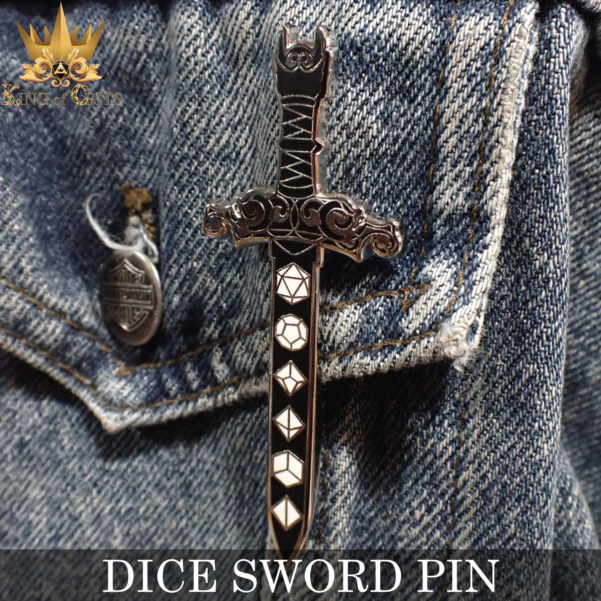 Dice Sword Enamel Pin by DNDDICE.COM