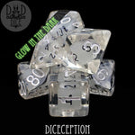 Diceception Glow in the Dark Dice Set by DNDDICE.COM