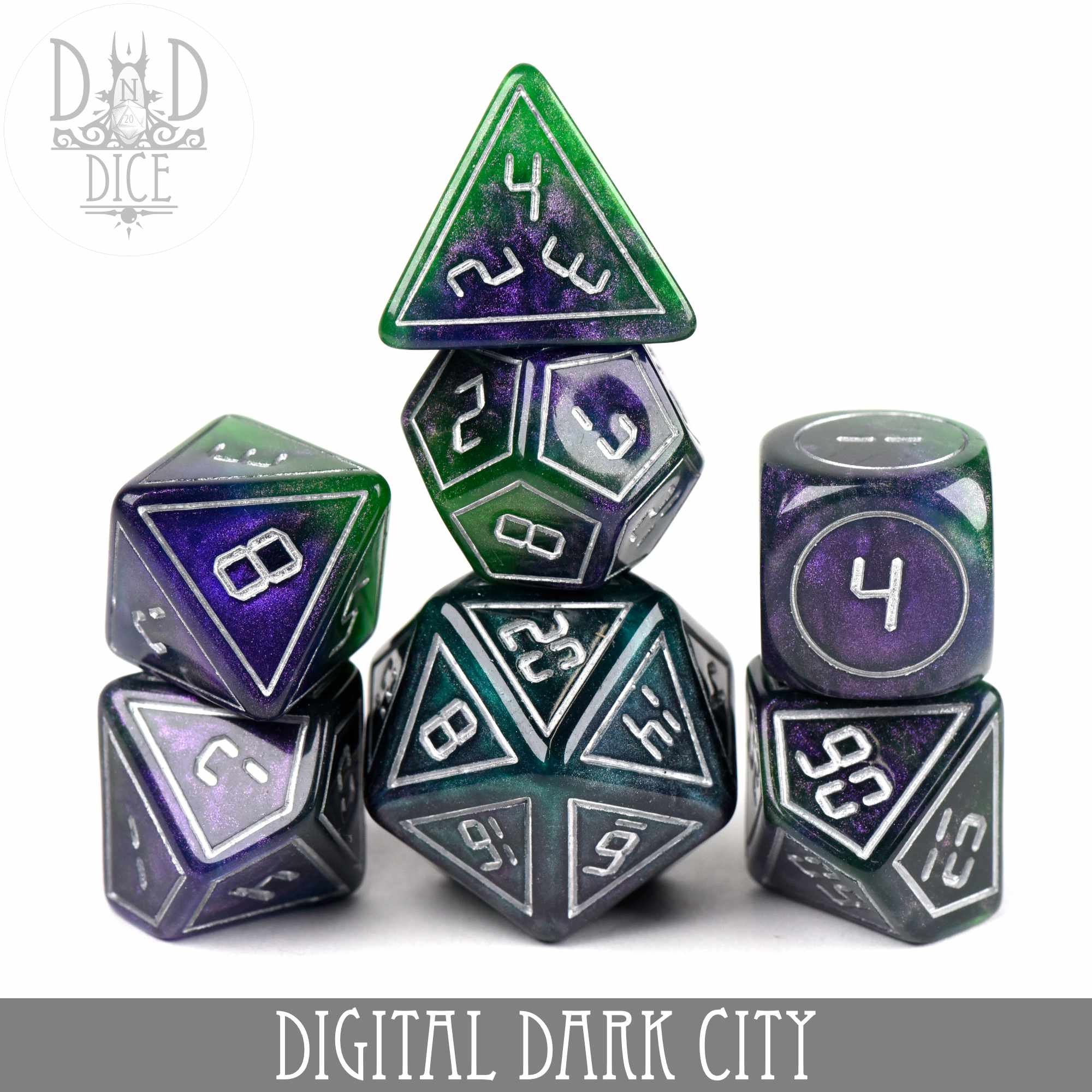 Digital Dark City Dice Set by DNDDICE.COM