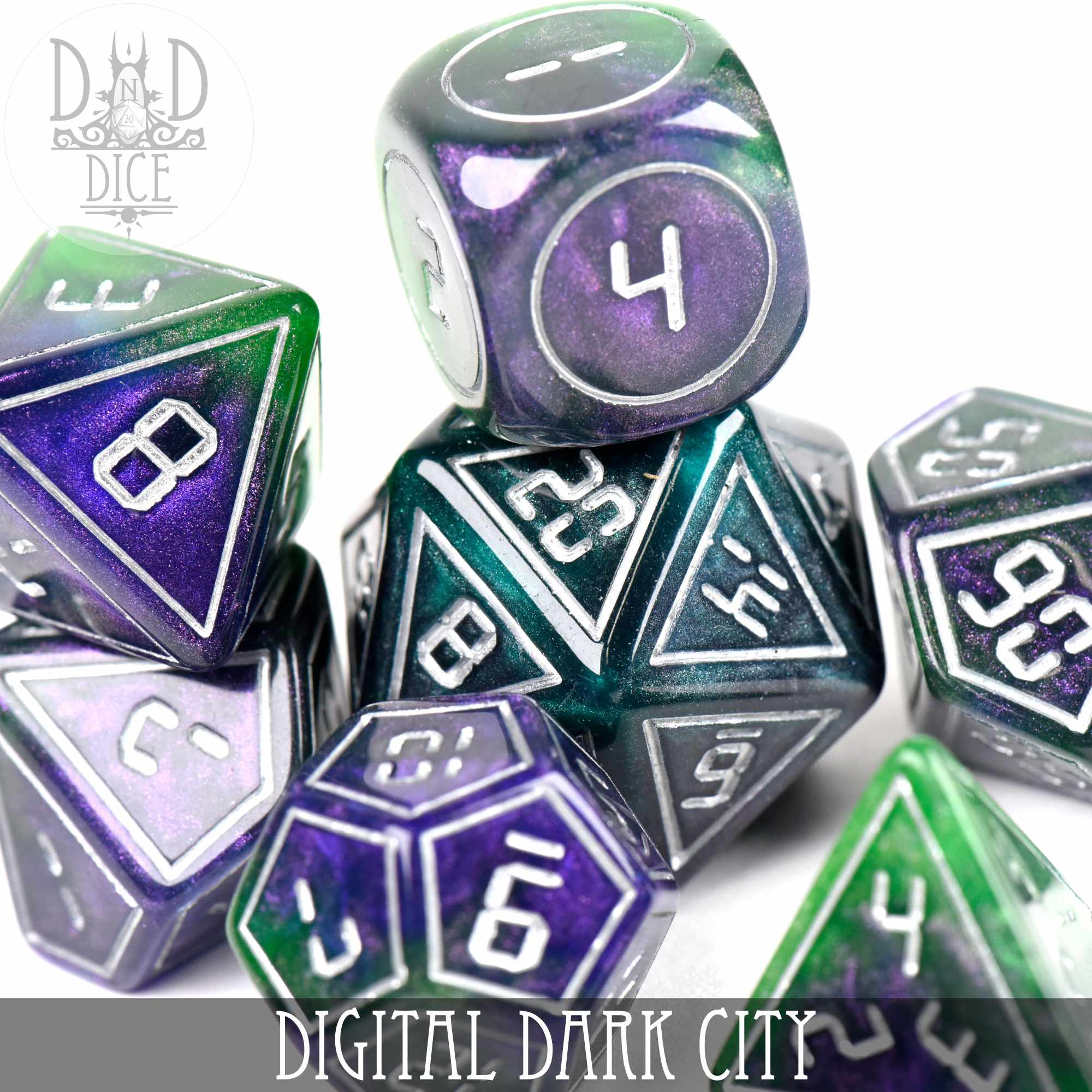 Digital Dark City Dice Set by DNDDICE.COM