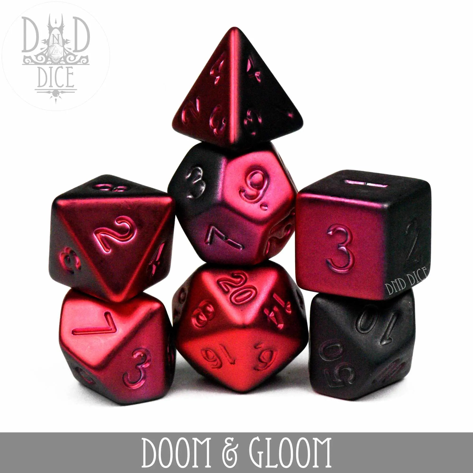 Doom and Gloom Dice Set by DNDDICE.COM