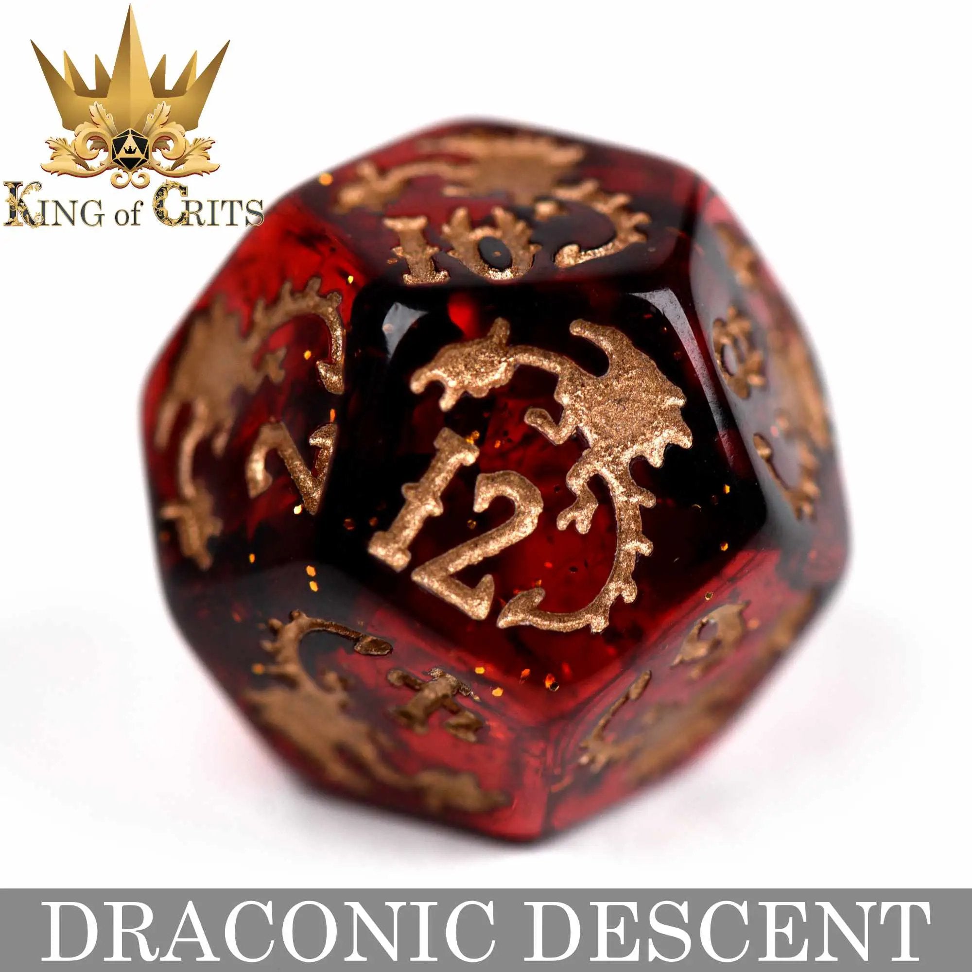 Draconic Descent 11 Dice Set by DNDDICE.COM