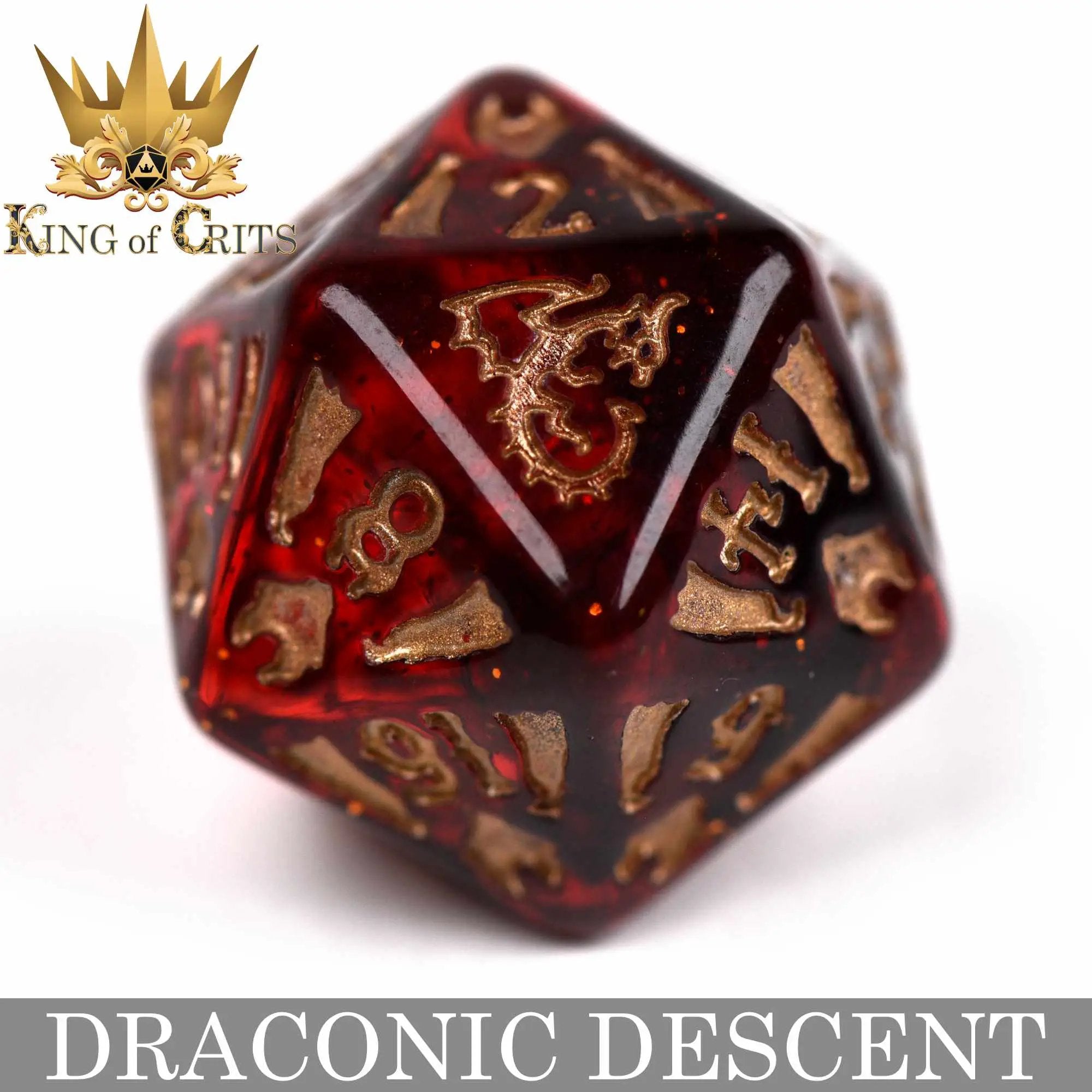 Draconic Descent 11 Dice Set by DNDDICE.COM