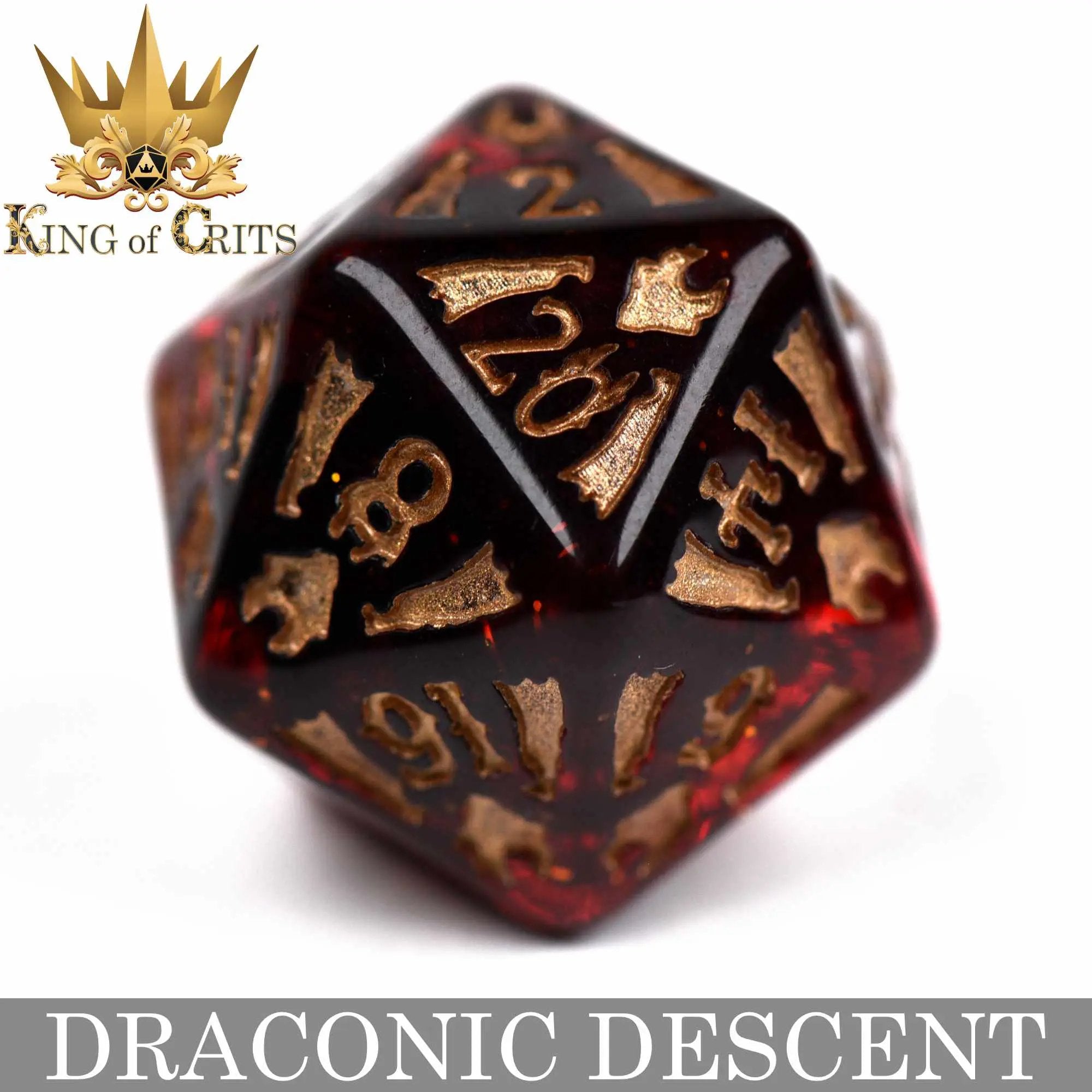 Draconic Descent 11 Dice Set by DNDDICE.COM