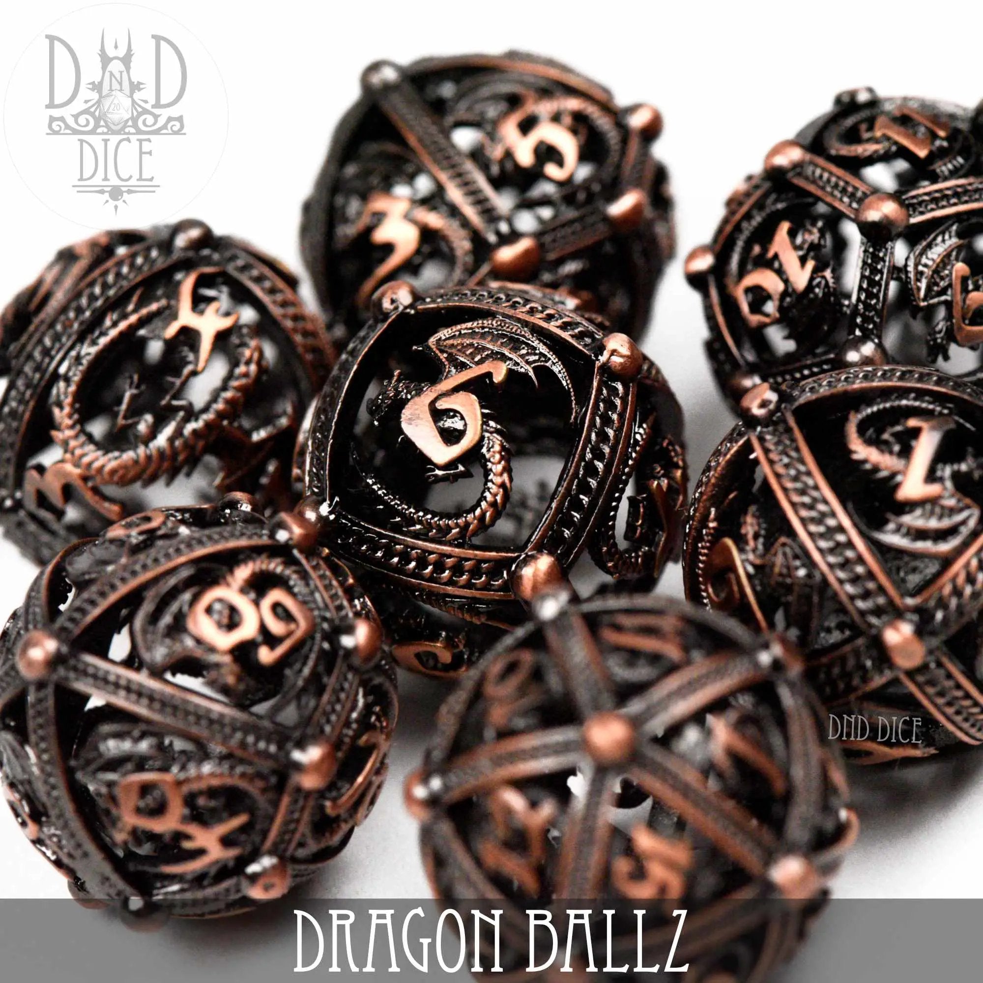 Dragon Ballz Metal Dice Set (Gift Box) by DNDDICE.COM
