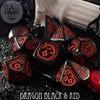 Dragon Onyx (Black & Red) Dice Set by DNDDICE.COM