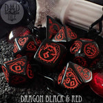 Dragon Onyx (Black & Red) Dice Set by DNDDICE.COM
