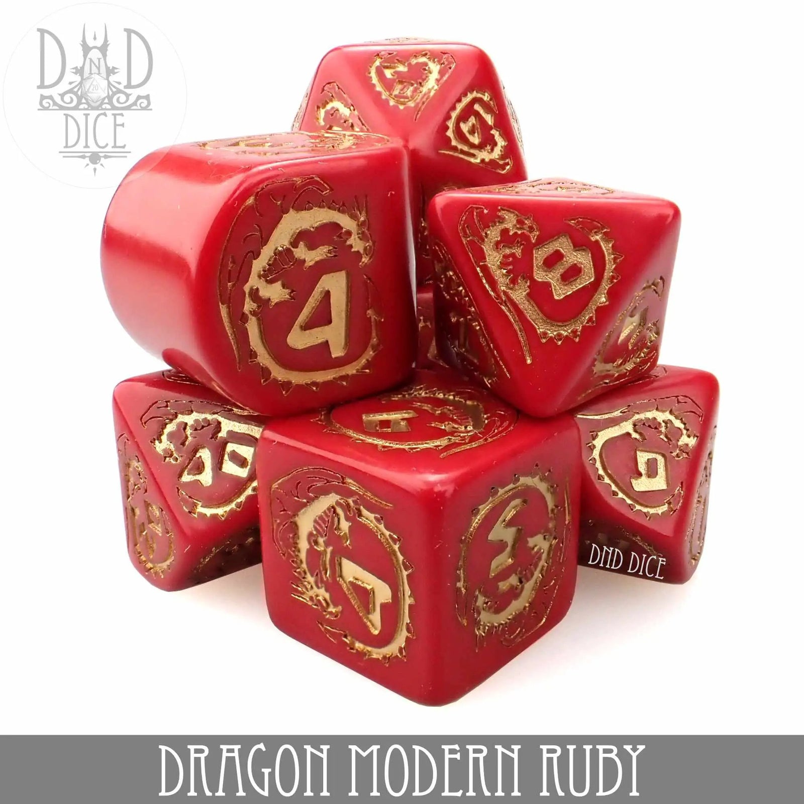 Dragon Modern Ruby Dice Set by DNDDICE.COM