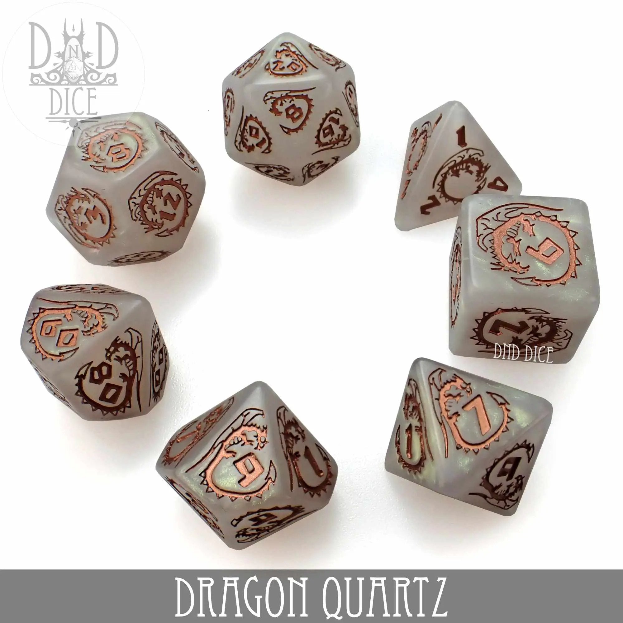 Dragon Quartz Dice Set by DNDDICE.COM