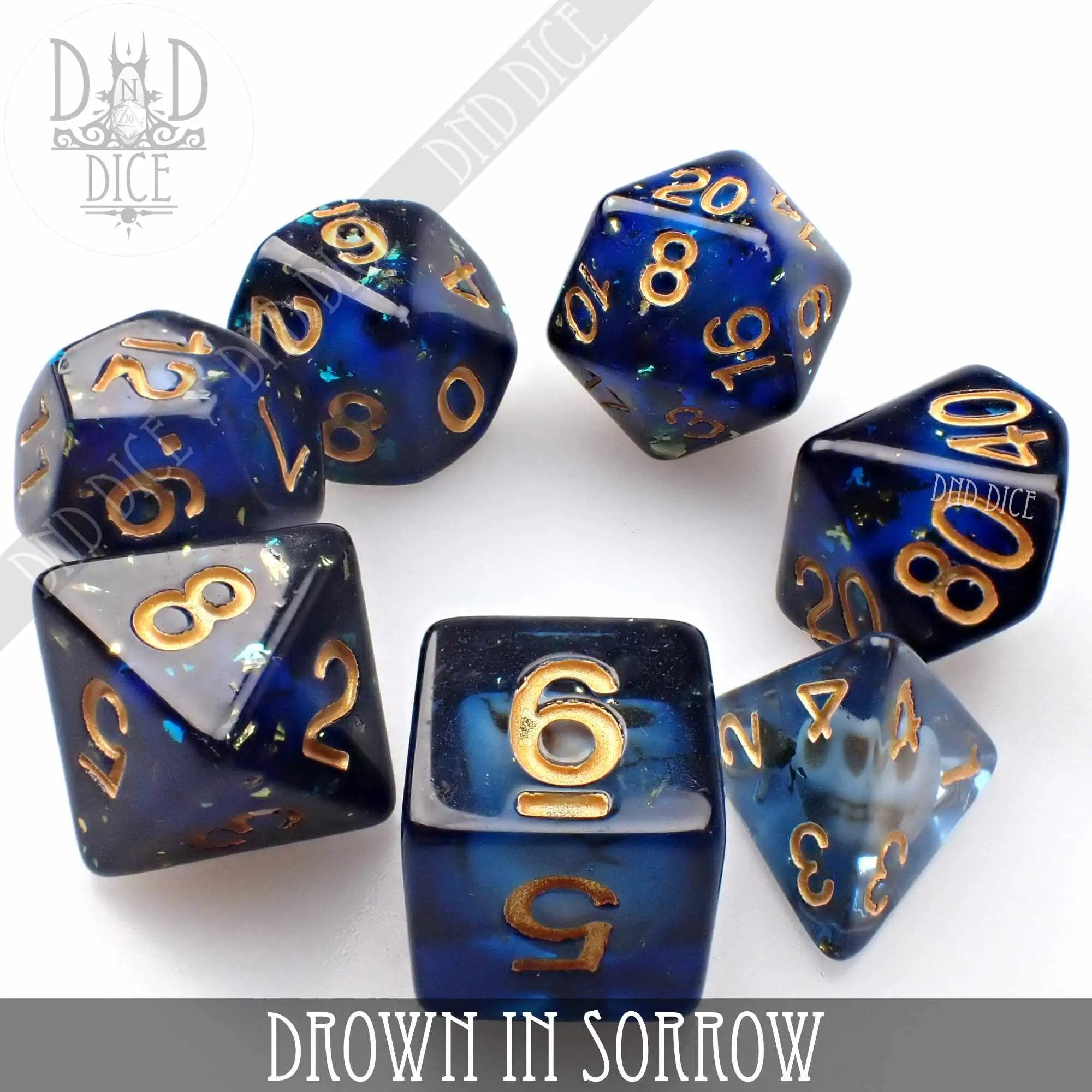 Drown in Sorrow Dice Set by DNDDICE.COM