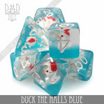 Duck The Halls Blue Dice Set by DNDDICE.COM
