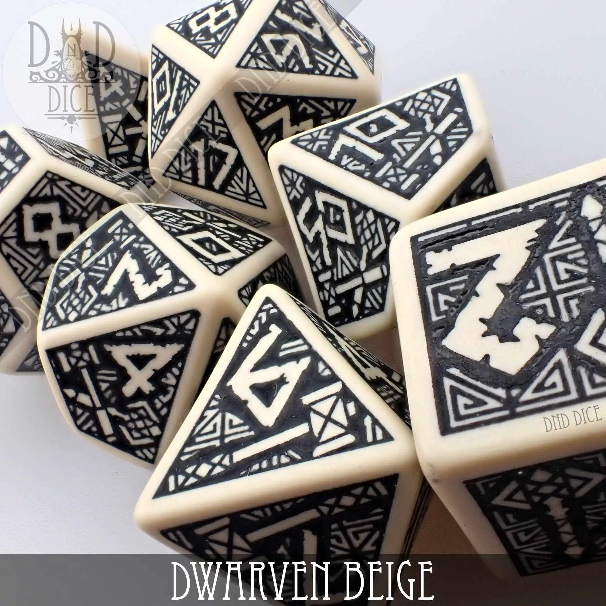 Dwarven Beige Dice Set by DNDDICE.COM