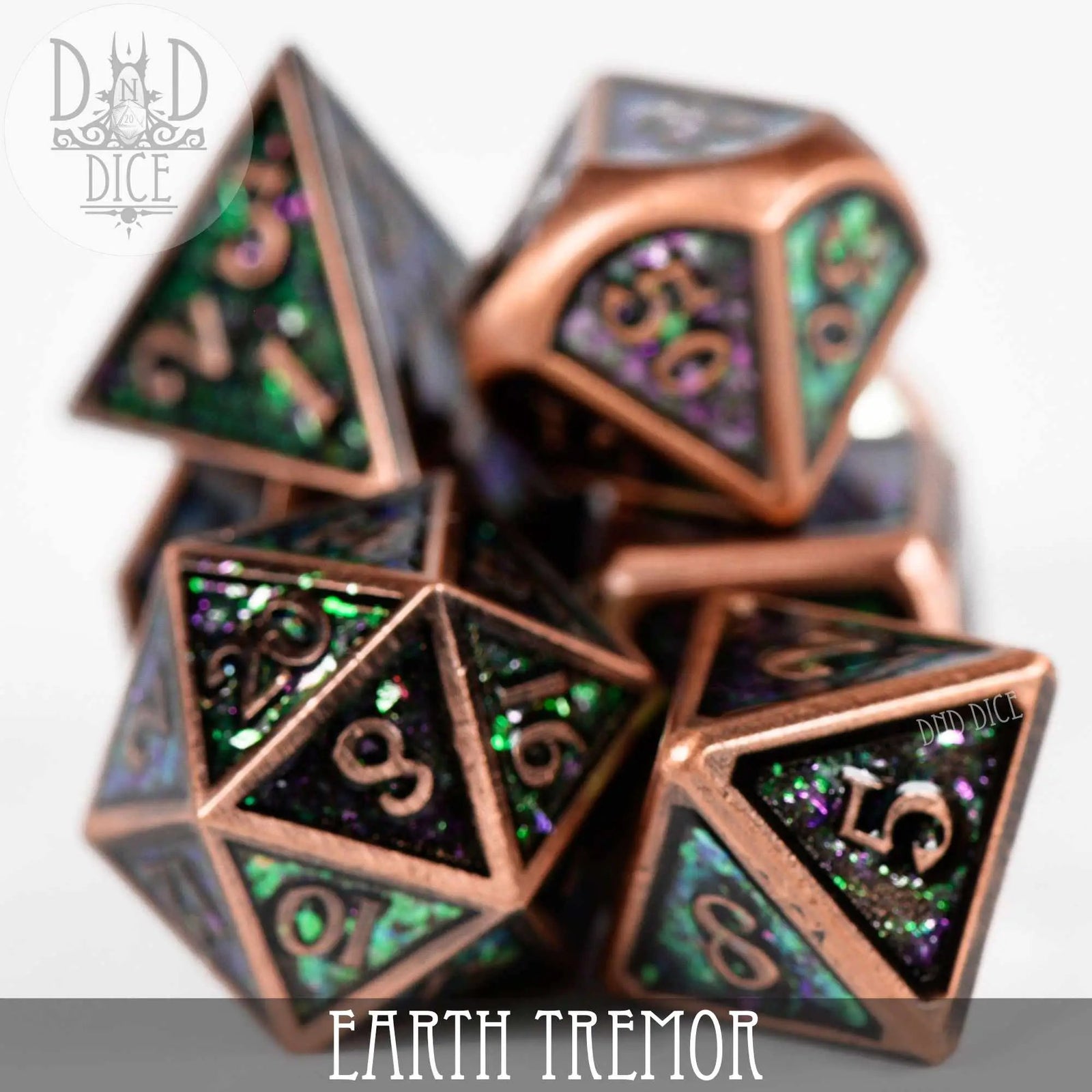 Earth Tremor Metal Dice Set by DNDDICE.COM