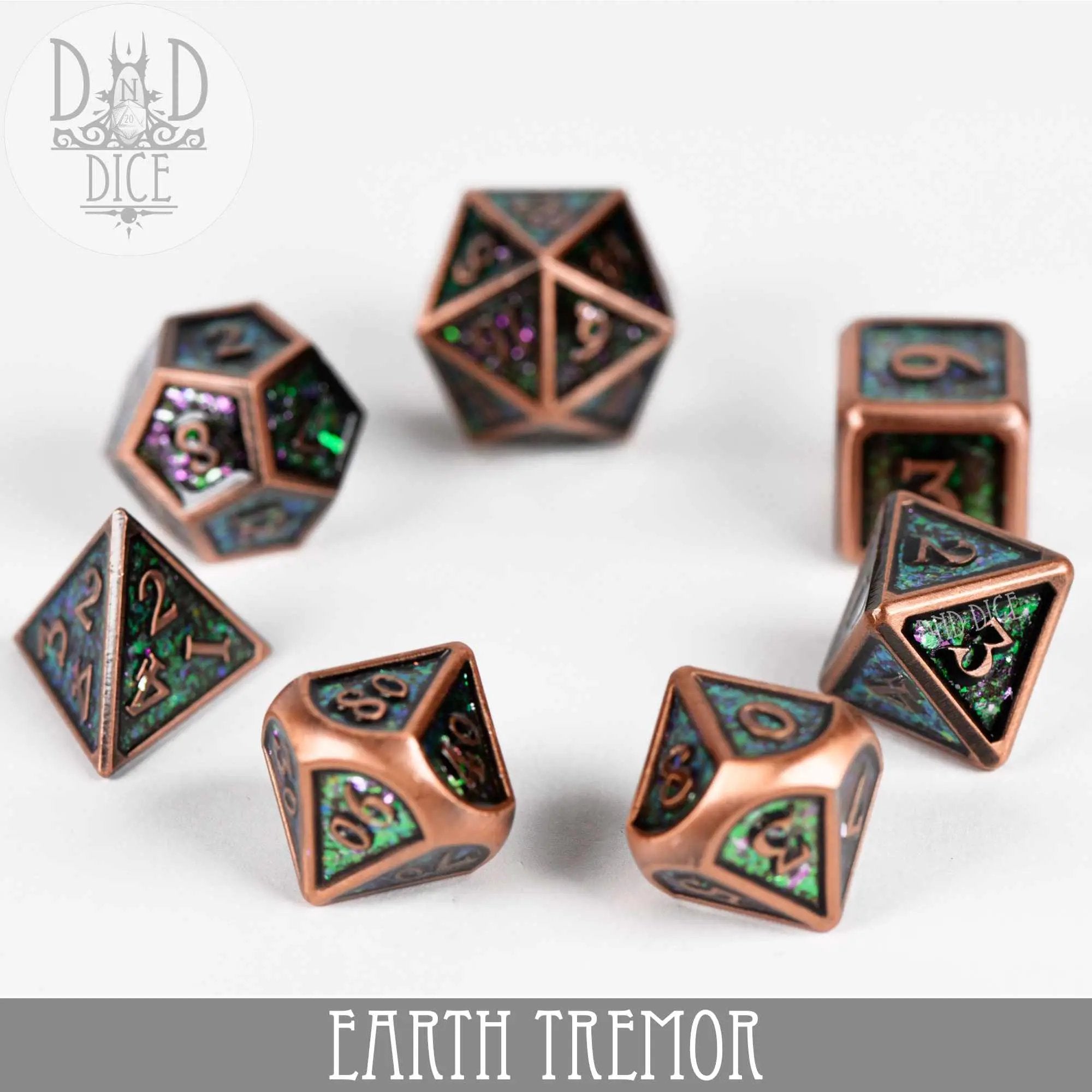 Earth Tremor Metal Dice Set by DNDDICE.COM