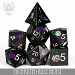 Enchanted Rose: Beast - Metal Dice Set by DNDDICE.COM