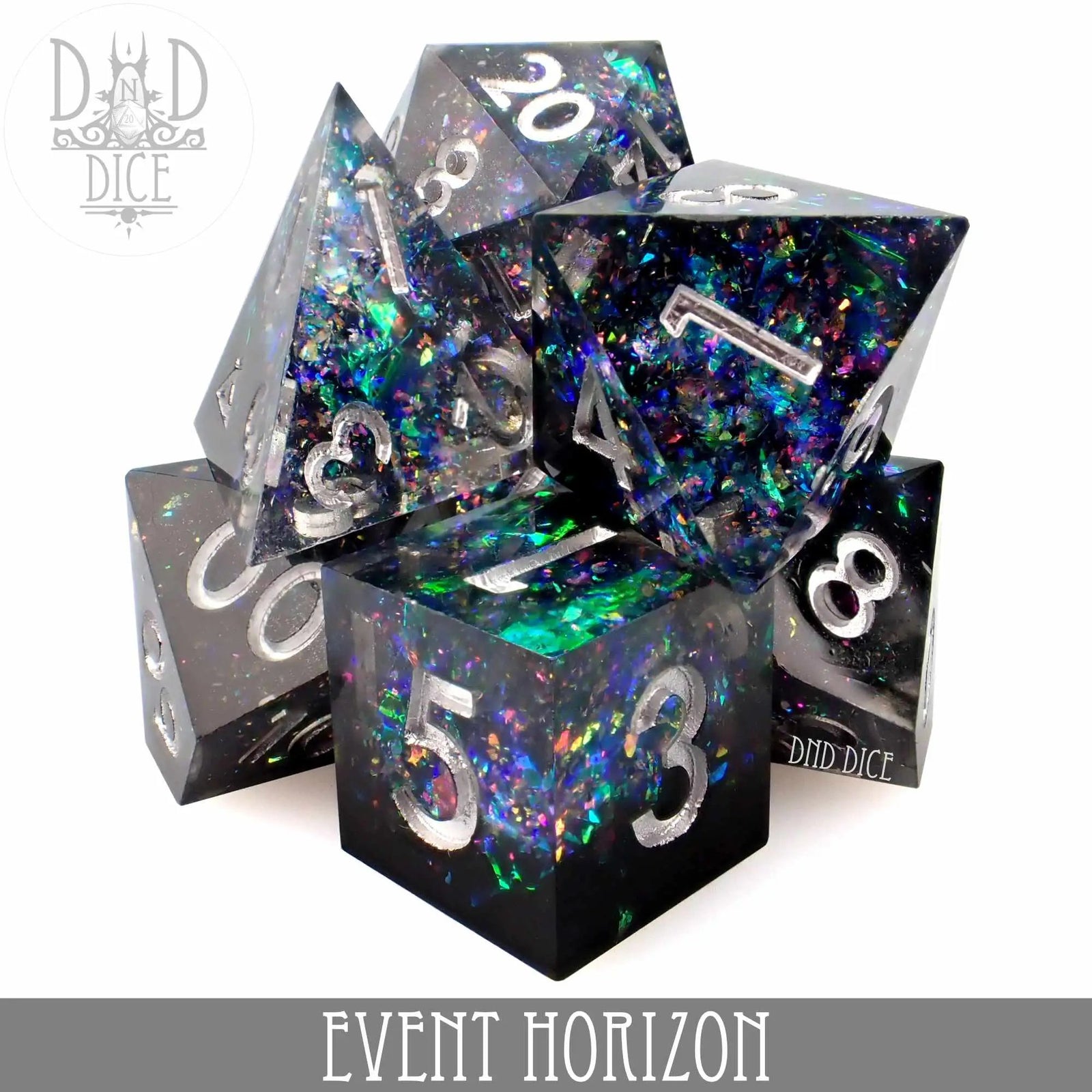 Event Horizon Handmade Dice Set by DNDDICE.COM
